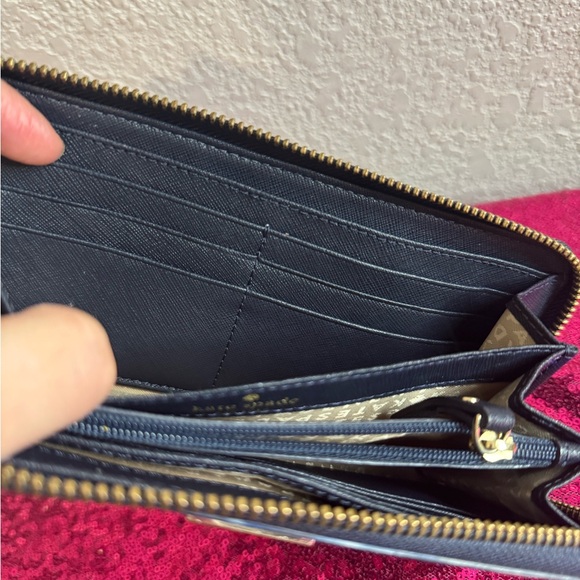 KATE SPADE 💙 Navy Blue & White Checkered Wallet and Wristlet ⭐️ Like NEW - Picture 9 of 12
